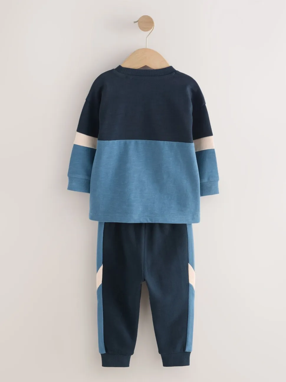 Blauw/marine - Set van zacht T-shirt met lange mouwen en joggingbroek (3mnd-7jr)