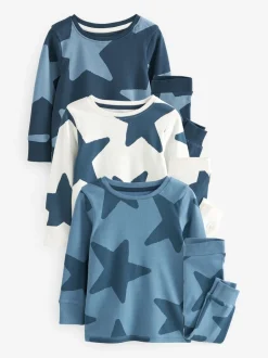 Blauw/marine - Verpakking van 3 knusse pyjama's (9 mnd-10 jr)