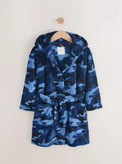 Blauw/marineblauw camouflage - Fleece badjaspyjama (1.5-16jr)