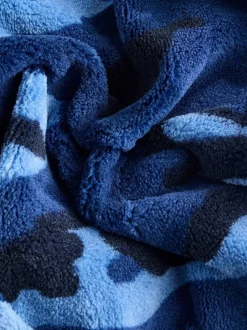 Blauw/marineblauw camouflage - Fleece badjaspyjama (1.5-16jr)