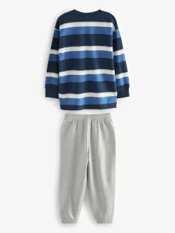 Blauw/marineblauw/grijs - Pyjama met korte pijpen 3 stuks (3-16jaar) (3-16jaar)