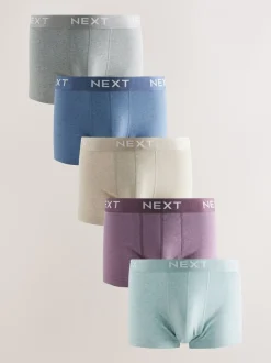 Blauw/neutraal - Set van 5 hipster-boxershorts