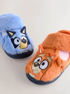 Blauw/oranje - Bluey pantoffels met antislip-zool
