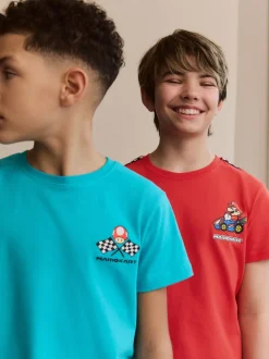 Blauw/rode Mario Kart - Korte 100% katoenen pyjama's verpakking van 2 (3 - 16 jr)