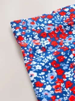 Blauw-rood gebloemd - Legging (3-16 jr)