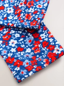 Blauw-rood gebloemd - Legging (3-16 jr)