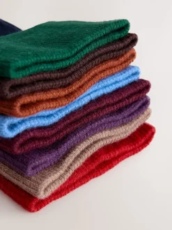 Blauw/rood/bruin gestreept - Set van 8 sokken met patroon