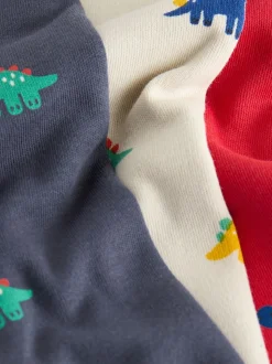Blauw/Rood/Crème - Verpakking van 3 knusse pyjama's (9 mnd-10 jr)