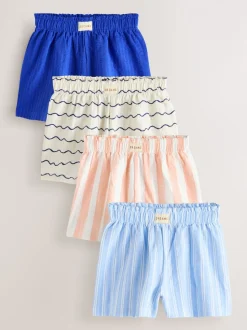 blauw/roze - Set van 4 shorts (3 mnd-7 jr)