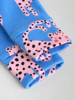 Blauw/roze met karakteristieke dierenprint - 3 Pack Baby-pyjama's met tweewegrits (0mnd -2jr)