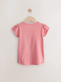 Blauw/roze/wit - Verpakking van 3 T-shirts met madeliefjesrand (1,5 - 16 jr)