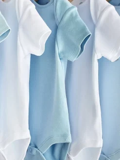 Blauw/wit - Effen babyrompertjes