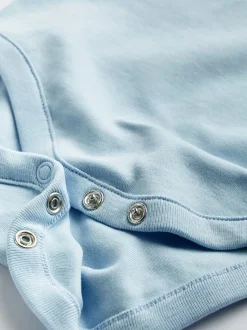 Blauw/wit - Effen babyrompertjes
