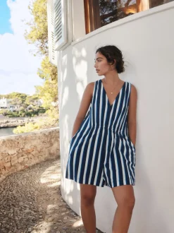 Blauw/wit - Jersey Summer Playsuit