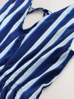 Blauw/wit - Jersey Summer Playsuit
