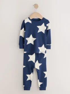 Blauw/wit - Slim Snuggle Fit Pyjamas 3 Pack (9mths-10yrs)