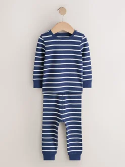 Blauw/wit - Slim Snuggle Fit Pyjamas 3 Pack (9mths-10yrs)