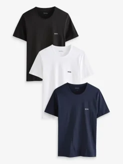 Blauw/wit/zwart - BOSS - 3 Klassieke T-shirts met ronde hals