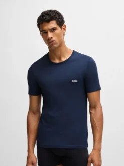 Blauw/wit/zwart - BOSS - 3 Klassieke T-shirts met ronde hals