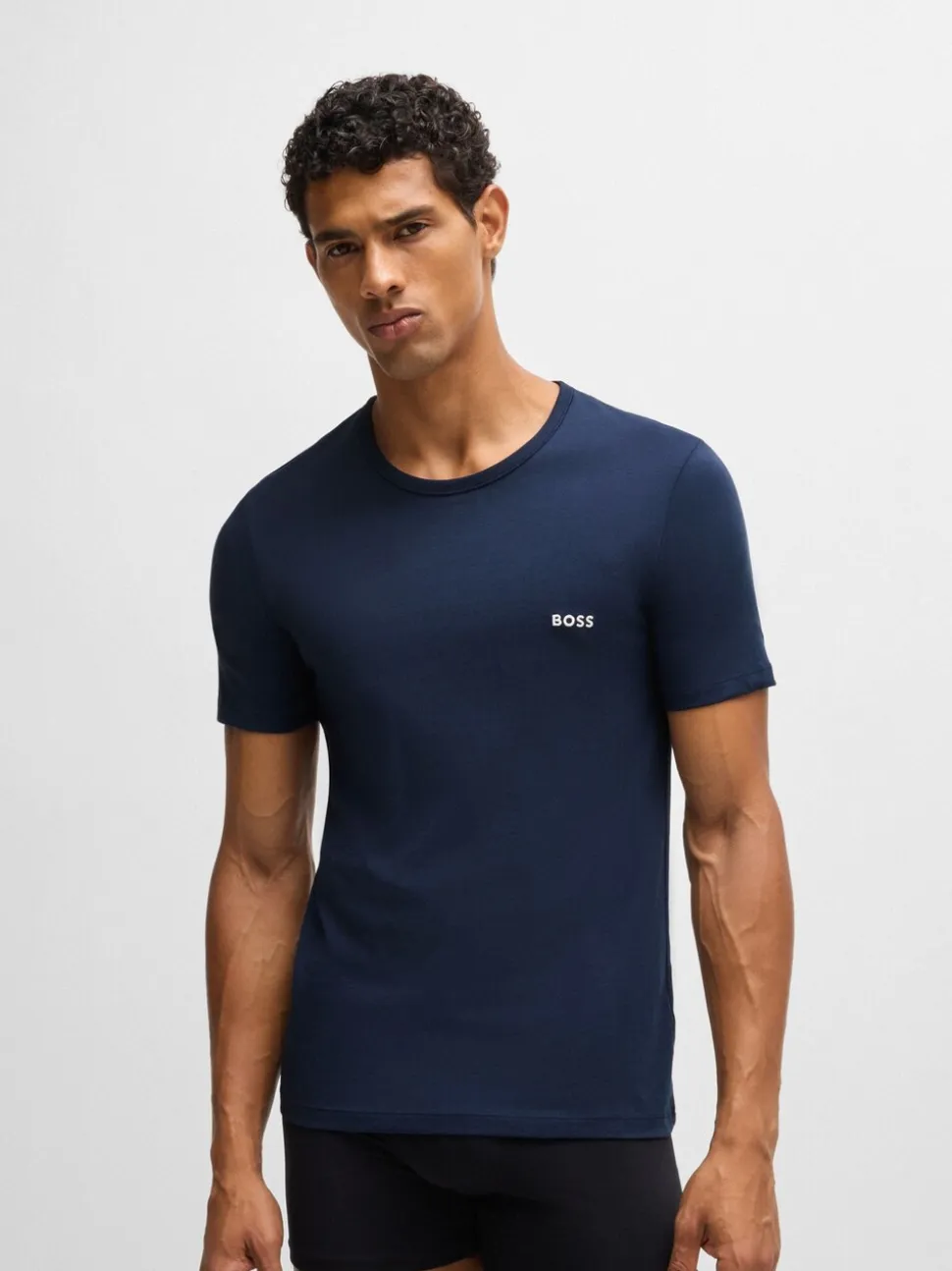 Blauw/wit/zwart - BOSS - 3 Klassieke T-shirts met ronde hals