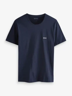 Blauw/wit/zwart - BOSS - 3 Klassieke T-shirts met ronde hals