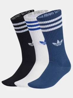 Blauw/Zwart - adidas originals 3 -Stripe High Crew Socks 3 Pack