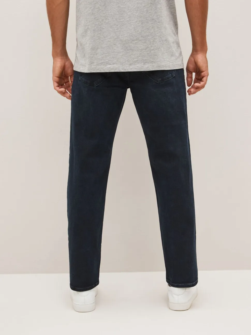 Blauw-zwart - Rechte, klassieke jeans met stretch
