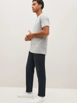 Blauw-zwart - Rechte, klassieke jeans met stretch