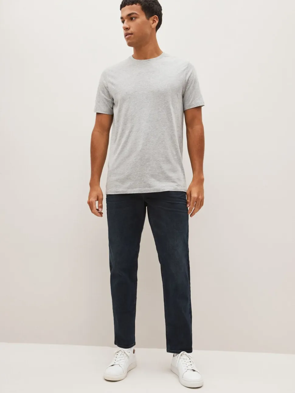 Blauw-zwart - Rechte, klassieke jeans met stretch