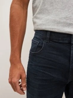 Blauw-zwart - Rechte, klassieke jeans met stretch