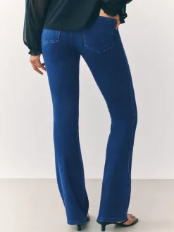 Blauw/Zwart - Set van 2 lange jersey denim bootcut leggings