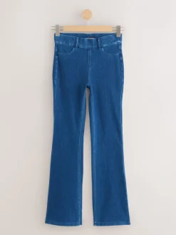 Blauw/Zwart - Set van 2 lange jersey denim bootcut leggings