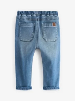 Blauw-zwart denim - Set van 2 superzachte jeans met stretch en elastische taille (3mnd-7jr)