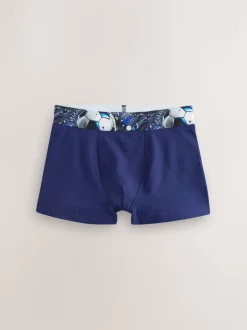 Blauw/zwart met voetbalprint - Verpakking van 5 boxers (2-16jr)