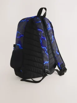 Blauw/zwarte bliksemprint - Rugzak