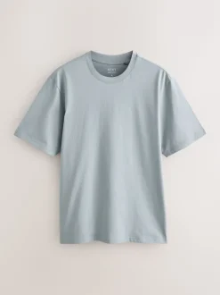 Blauw/zwart/oranje/groen/grijs/ecru wit - Normale Pasvorm - Essential katoenen T-shirts verpakking van 6