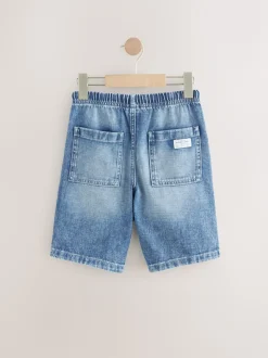 Bleek/middenblauw - Bermuda denim shorts met elastische taille verpakking van 2 (3 - 16 jr)