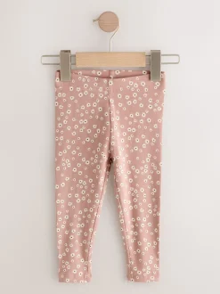 Bloemenmotief - Verpakking van 5 geribbelde Leggings (3mnd -7jr)