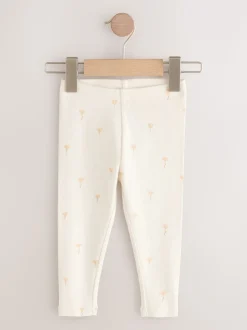 Bloemenmotief - Verpakking van 5 geribbelde Leggings (3mnd -7jr)