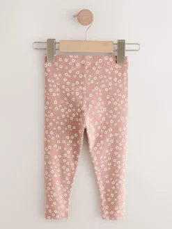 Bloemenmotief - Verpakking van 5 geribbelde Leggings (3mnd -7jr)