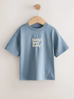 Blue Daddy's Best Buddy - Short Sleeve Small Graphic T-Shirt (3mths-7yrs)