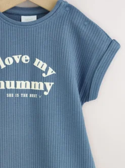 Blue I Love My Mummy - Jersey babyrompertje