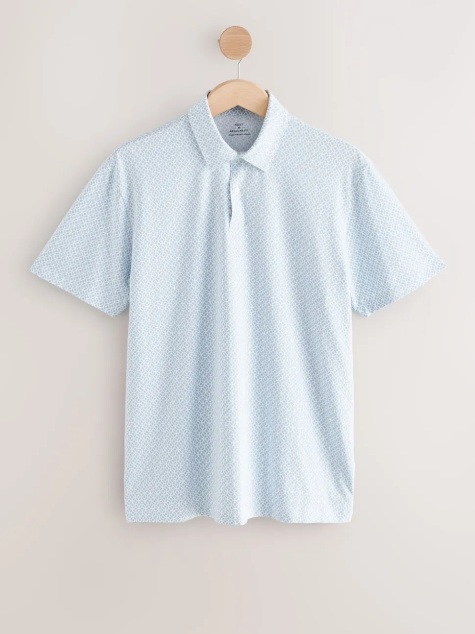 Blue marineblauw met geometrisch motief - Set van 3 jersey poloshirts met korte mouwen