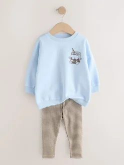 Blue Milk Print - Set met sweatshirt en legging (3 mnd-7 jr)