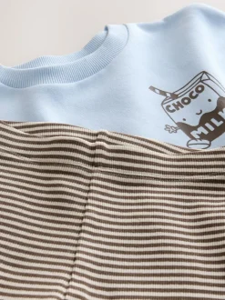 Blue Milk Print - Set met sweatshirt en legging (3 mnd-7 jr)