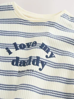 Blue Striped I love my Daddy - Jersey babyrompertje