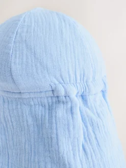 Blue Tonal Stripe - Legionnaire Baby Summer Hat (0mths-2yrs)