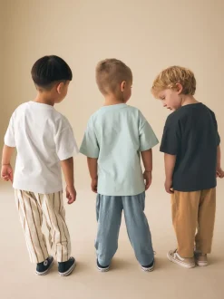 Blue/Black/White Vehicles - Set van 3 T-shirts met korte mouwen en joggingbroeken (3mnd -7jr)