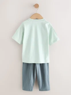 Blue/Black/White Vehicles - Set van 3 T-shirts met korte mouwen en joggingbroeken (3mnd -7jr)