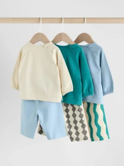 Blue/Green Milk Club - Baby Top & Leggings 6 Piece Set (0mths-3yrs)